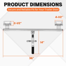 LONFFERY 36" Enclosed Trailer Door Latch, Cargo Hinged Cam Bar Lock,Hinged Hasp Latch Handle Assembly Side, Swing, Folding Ramp, RV Hauler Fold Down Door