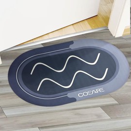 COSARE Super Absorbant Bath mat for bathrooms Quickly Drying and Non-Slip, Super Absorbent Water Resistant and Minimalist Design Shower mat, – 80 x 50, Round