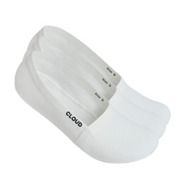 Cloud Organic Terry No Show Socks Non Slip Loafer Sneaker Flats Boat Shoe Invisible Low Cut Cotton Socks For Men and Women (White, X-Large, 3 Pack)