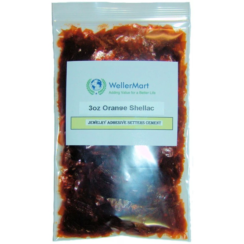 ORANGE FLAKE SHELLAC 3oz JEWELRY WATCHMAKER ENGRAVING ADHESIVE SETTERS CEMENT