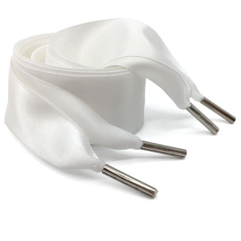 WEGOODZF Satin Ribbon Shoe Laces: 3CM Wide Flat Silk Shoelaces