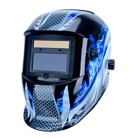 DUTTY Welding protective mask, head mounted argon arc welding LCD welding mask, solar automatic dimming, adjustable shadow range 4/9-13, suitable for TIG MIG ARC welding mask (Sea)