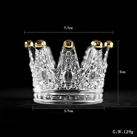 Lucktao Crown Nail Art Dappen Dish 2 en 1 soporte para bolígrafo de uñas y mini Nail Art acrílico líquido en polvo para platos, plato de cristal, cuenco de uñas de cristal, equipo de uñas DIY, Colorido