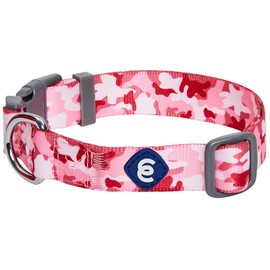 Blueberry Pet Essentials Pink Camo Print Camouflage Adjustable Dog Collar, Small, Neck 12"-16"