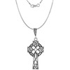 Large 1 1/3 inch Sterling Silver Open Celtic Cross Necklace