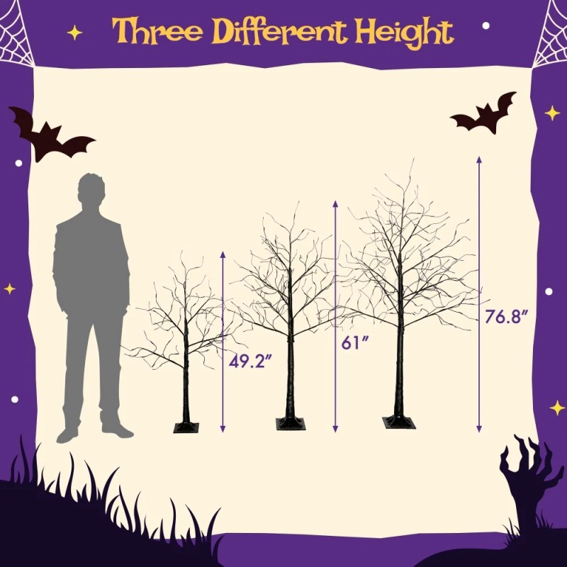Life Premium Store 3 Pack Halloween Spooky Tree with Purple