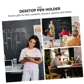 OHPHCALL 1Pc Lovely Pen Holder Cute Desktop Organizer for Office School for Pens Pencils Makeup Brushes Retro Design Keeps Your Desk Tidy and Organized