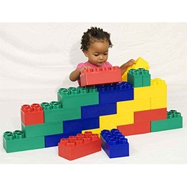 24pc Jumbo Blocks Preschool Set - 8" and 4" Large Building Blocks for Toddlers - Stackable - Creative and Educational Development for Children by Kids Adventure