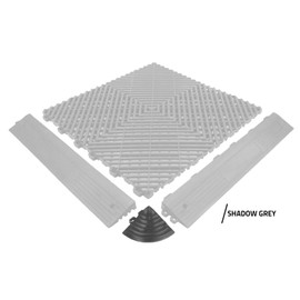 IYG Floor Corner Piece Garage Floor Covering Tiles Garage Floor Mats Workshop Plastic Decking Workshop Floor Click Tiles Plate Garage Tile