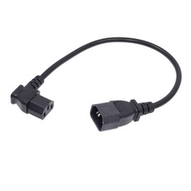 Toptekits C14 to Angled C13 Power Cords - 2ft/60cm, Left Angle, 10A/250V, 18/3 AWG, IEC 60320 C14 to Left Angled C13 Power Extension Cord (C14 to Left C13,2ft)