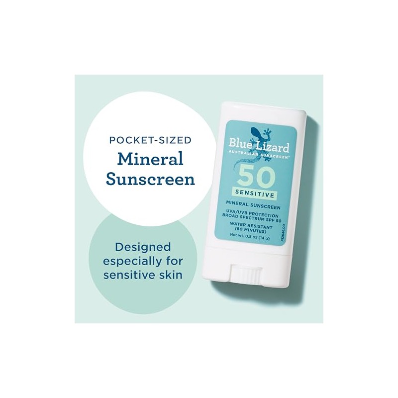 BLUE LIZARD Sensitive Mineral Sunscreen Stick - No Chemical Actives