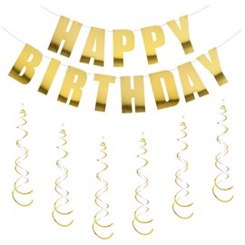 Kzouenzu Happy Birthday Garland, Garland Birthday, Happy Birthday Decoration, Spiral Hanging Decoration for Birthday, Party