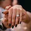 Birth Flower Ring For Women, Sterling S925 Silver April Birthstone