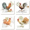 Cala Home Set of 4 Coasters - Rooster in Watercolour