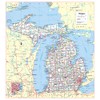 Cool Owl Maps Michigan Wall Map Large Print Poster Paper