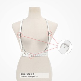 XZQTIVE Women's Body Belt Vest Punk Leather Chain Belts For Dresses Skinny Waist Belts Goth Costume Accessories Belts