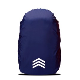 Pruvansay Backpack Cover, Waterproof, Rain Cover, Reflective Tape, Cross Buckle, Fall Prevention, Storage Bag Included, 210T Nylon, 3 Designs, 4 Sizes (15.9 qt - 68.7 qt (15 L - 65 L), V-Shape Midnight Blue,