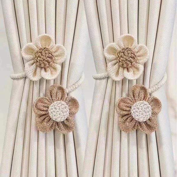 DMOKJER Curtain Tiebacks, Boho Decor Holdback Farmhouse TieBacks for Blackout/Sheer