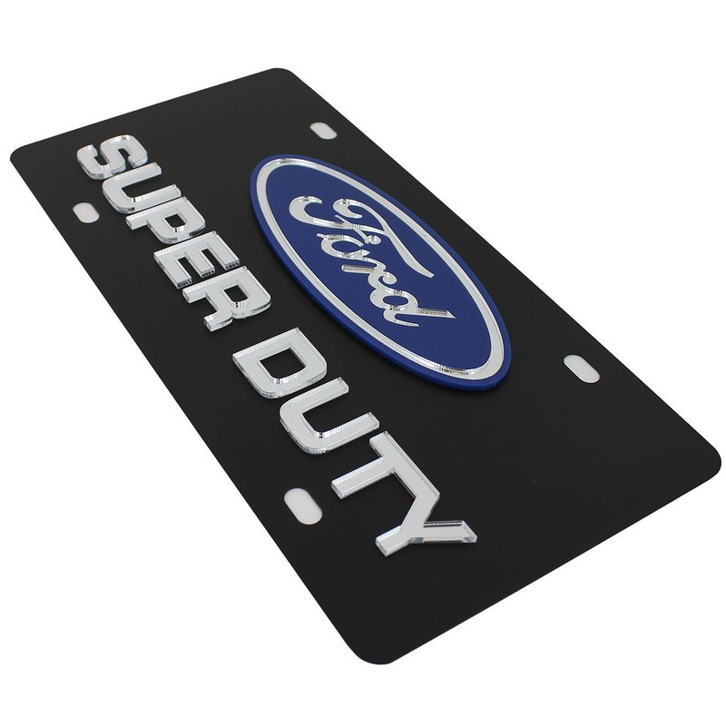 Ford Super Duty placa de licencia en acero negro