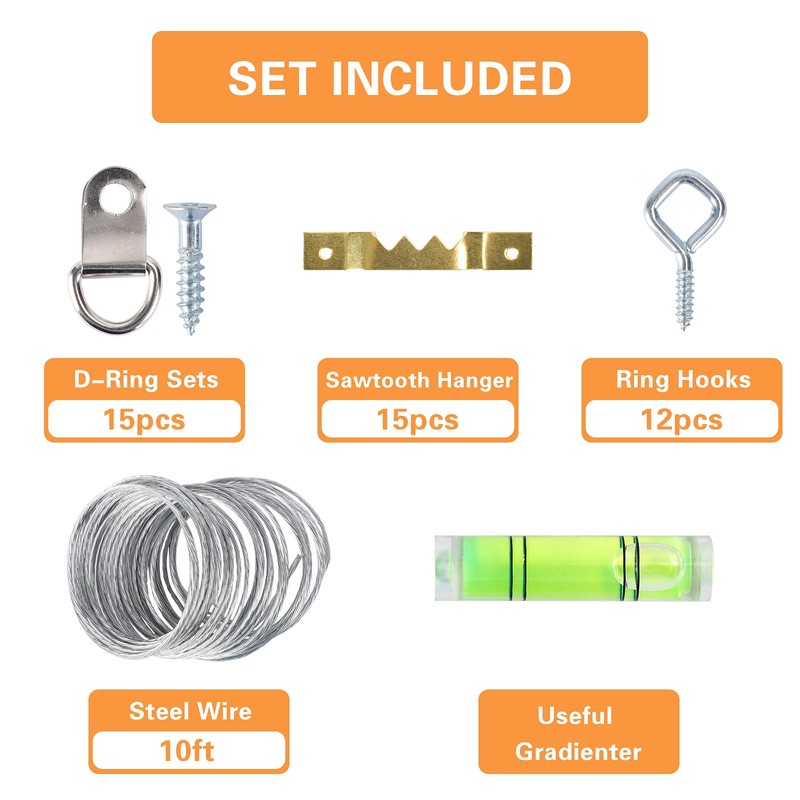 Hongway 276pcs Picture Hanging Kit, Picture Hangers, Heavy Duty Frame