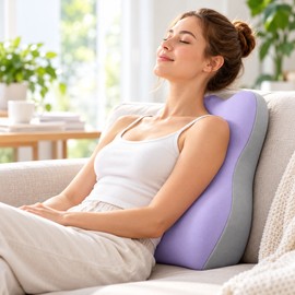 Adjustable Memory Foam Backrest Pillow with Neck Support, Ergonomic Bed Wedge Cushion for Comfortable Reading, Sitting and Relaxing
