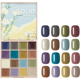 Littryee 2022 Nuevo esmaltes uñas en Gel, 16 Colores Neutral NuSólido Gel Polish Crme Manicure Palette Glitter Pudding Gel Soak Off Art Kit Salon Home