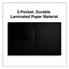 Universal 56616 Two-Pocket Portfolio, Embossed Leather Grain Paper, Black, 25/Box