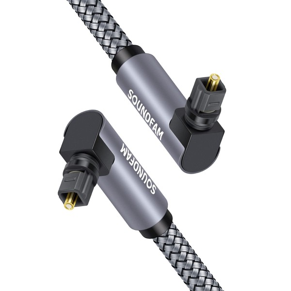 90 Degree Optical Audio Cable SOUNDFAM Double Right Angle Toslink