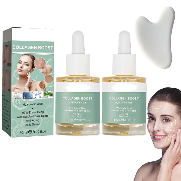 Advanced Collagen Boost Anti-Ageing Serum, Pack of 2 Collagen Serum for Face, Collagen Boost Anti Ageing Serum, Skincare, Anti-Ageing Serum, Wrinkle Reduction and Skin Tightening, for All Skin Types