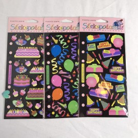 Stickopotamus Vintage Birthday Party Binder Stickers Balloons Cards Scrapbook Stickopotumus