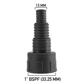 Cost Wise Female multi-size step adaptor for pond pumps/filters,fits outlets with a 33.3mm male thread (1" BSPF) ideal for use with corrugated pond hose