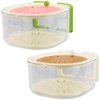 Pack of 2 Fruit Washing Bowls, Draining Basket with Lid,