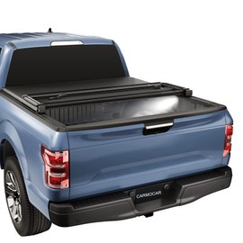 CARMOCAR 5FT Soft Tri Fold Truck Bed Tonneau Cover for 2020 2021 2022 2023 Replacement for Jeep Gladiator JT Pickup Waterproof Tonneau Covers Top Mount Assembly LED Lamp Bed Tonneau Covers