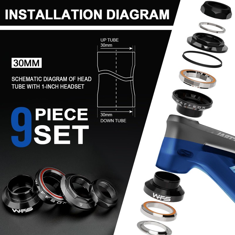 WFS AH.47 1 Inch Threaded Cycling Headsets Bearing External Cup,