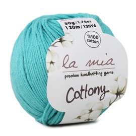 1 bola %100 algodón en total 8.8 onzas. La Mia Cottony 1.7 onzas (50 g) / 130 años (120 m) Super suave, Dk Light Baby Yarn, verde, P8