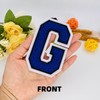 1 PCS 4.0" Blue Chenille Letter Patch, Iron on Patches