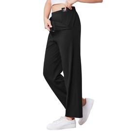 Deyeek Post Surgery Tear Away Pants Women 2 Side Snaps Wide Leg Sweatpants Adaptive Pants for Hip Surgery Recovery Women Black