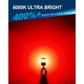 Yorkim 194 LED Bulb Red Error Free T10 Led Bulb168 LED Bulb for Interior Dome Map Door Courtesy Trunk License Plate Lights, 168 192 2825 W5W LED Replacement Bulbs for 12V Car, Pack of 2