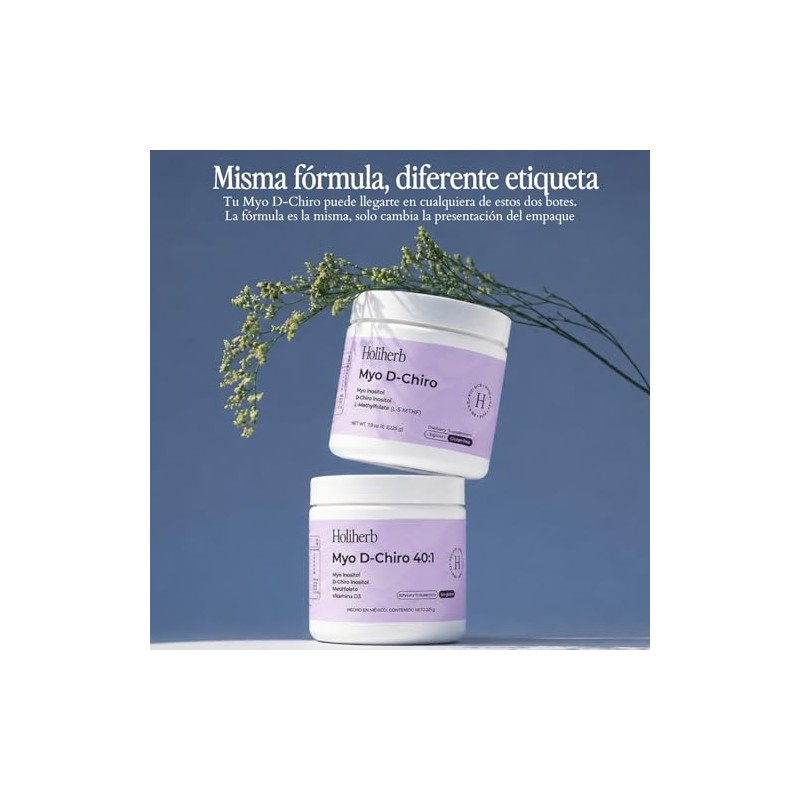Holiherb Myo Chiro Inositol Metil Folato Suplemento Polvo Días