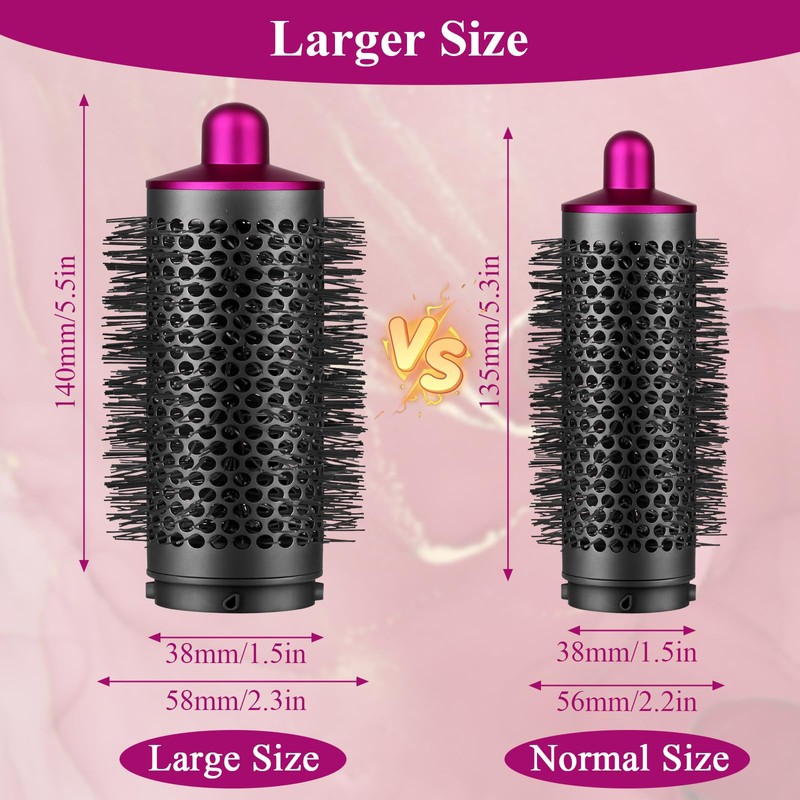 ExcellaElite Round Volumizing Brush for Dyson Airwrap Hair Styler, Large