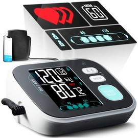 Greater Goods Smart Pro-Series Monitor de presión arterial Bluetooth, brazo superior inteligente BPM con LCD retroiluminado grande, hardware premium
