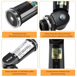 2 Pack Dusk to Dawn Sensor for Outdoor Lighting, 120-277V Photoelectric Switch, UL Listed Photocell Light Sensor Hardwired, IP65 Photocell with Swivel Mount for Most Outdoor Lighting Fixtures