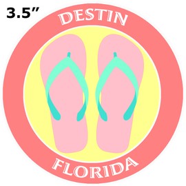 Athena Brands Flip Flops Destin Florida - Car Truck Window Bumper Graphics Sticker Decal - Lobster Claw Red