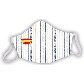 Wiederverwendbare Maske, weiß, Flagge Spanien, gestreift, elegant, originell, Herren, Damen, Unisex