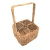Flaschenkorb, Water Hyacinth Bottle Carrier for 4 Bottles