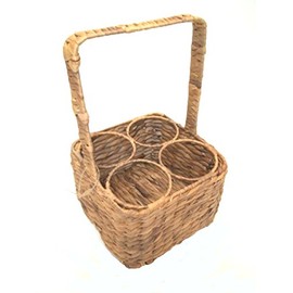 Flaschenkorb, Water Hyacinth Bottle Carrier for 4 Bottles