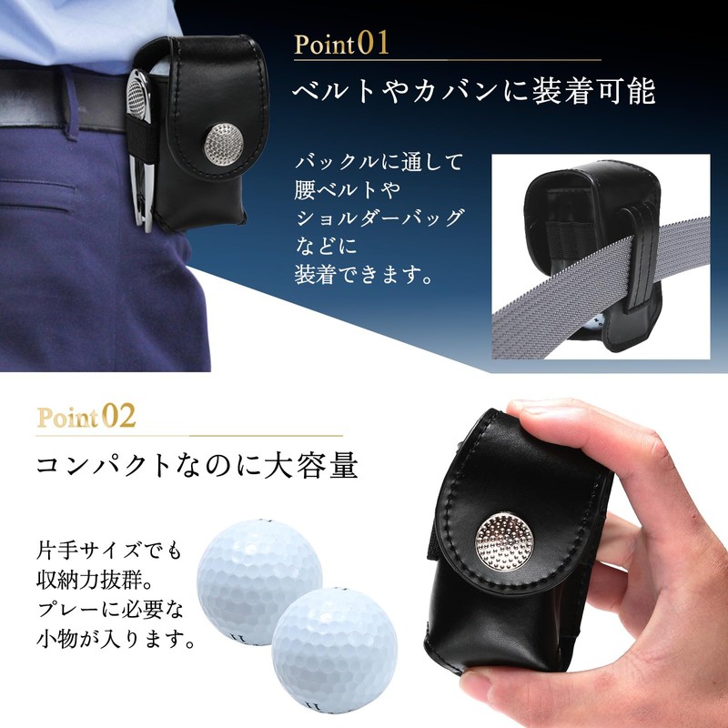 SORIOKI Golf Ball Case, Genuine Cowhide Leather, Set of 4,