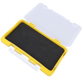 Fishing Jig Box, Plastic Slim Foam Insert Fishing Hook Storage Organizer Box Yellow Fishing Tackle Box for Lure Boxes Terminal Tackle Storage
