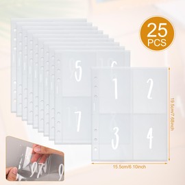 25 Sheets Money Saving Folder Inserts, Numbered from 1-100, A5 Money Saving Folder Refills as Replacement for Money Saving Folder Pockets Bags Envelopes Challenge for Filling Cash