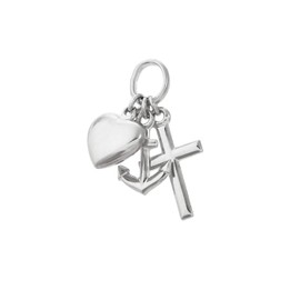 NKlaus 7 mm Faith Love Hope Pendant 925 Sterling Silver 585, 333 Yellow Gold or 333 Like Gold Children, Silver